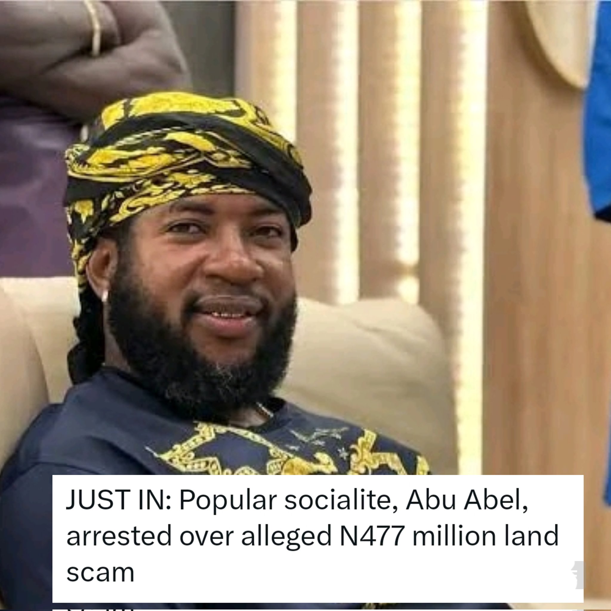 Billionaire Socialite Abu Abel Arrested Over ₦477 Million Land Scam in Victoria Island