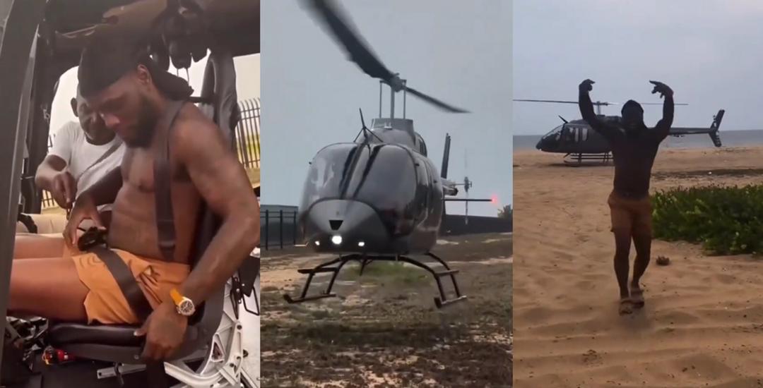 Sky High in Lagos: Burna Boy Flies a Helicopter and Fans Can’t Get Enough