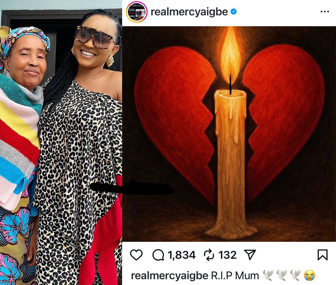 Tears Flow in Nollywood as Actress Mercy Aigbe Mourns the Painful Passing of Her Mother