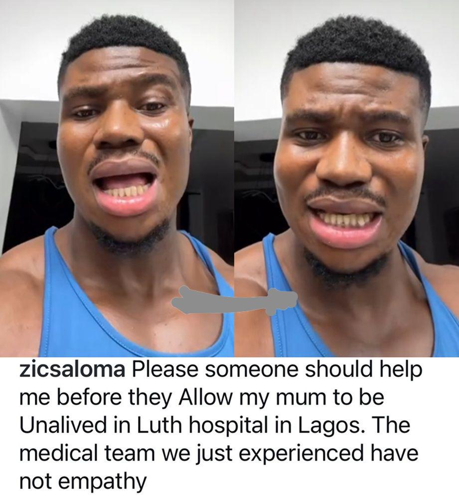 “They Locked My Mum Outside!” – Zicsaloma Cries Out in Pain, Slams LUTH Over Alleged Medical Negligence