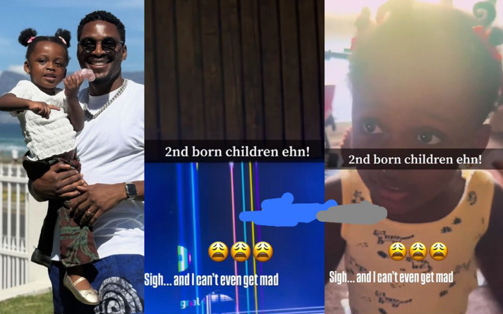 “2nd Born Wahala!” — Actor Tobi Bakre Laments as His Daughter Destroys TV for the Second Time This Year