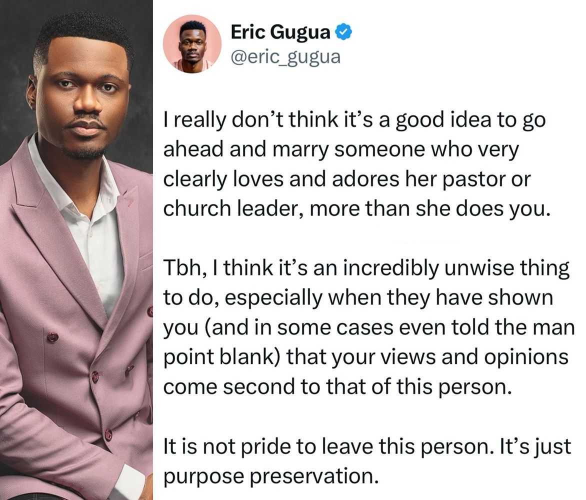 Love Thy Pastor More Than Thy Partner? Eric Gugua Sparks Heated Debate on Relationship Red Flags
