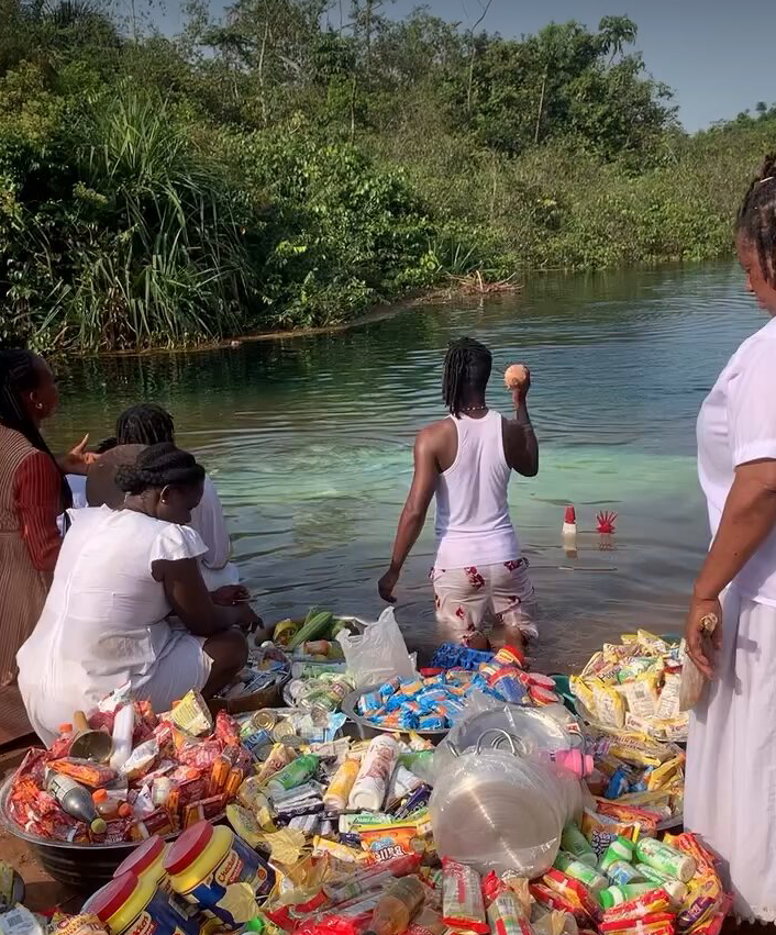Nigerian Man Buys Truckloads of Food, Dumps Them into River as Sacrifice to Please His Gods