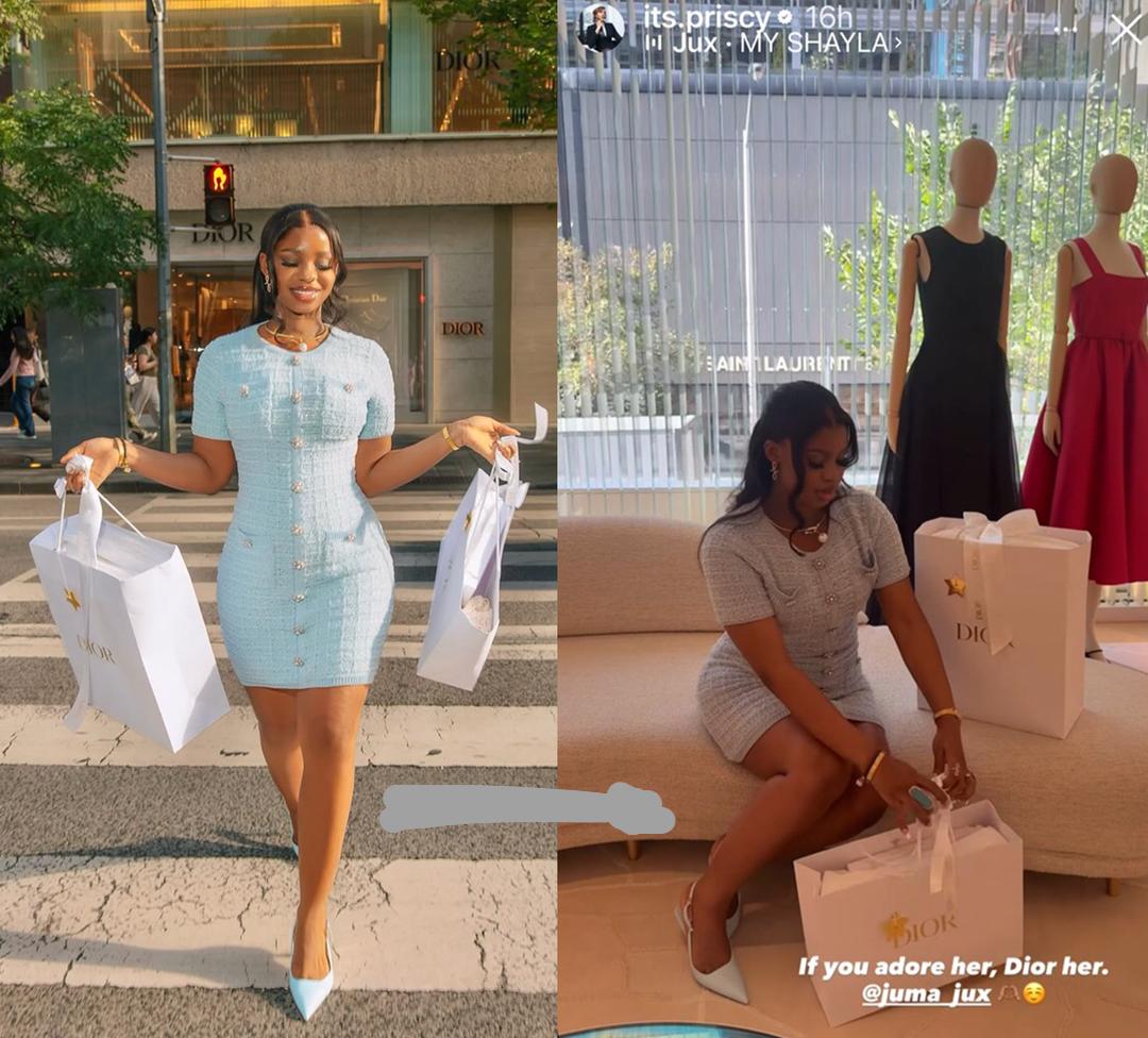 “If You Adore Her, Dior Her” – Priscilla Ojo Flaunts Love and Luxury as Husband Juma Jux Spoils Her with Designer Shopping Spree Weeks After Childbirth