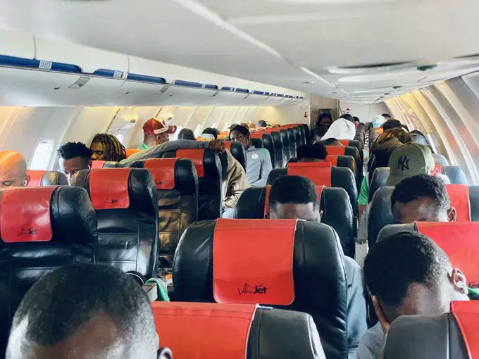 Super Eagles Lands in Uyo After Escaping Mid-Air Scare as Cracked Windshield Forces Emergency Return to Angola