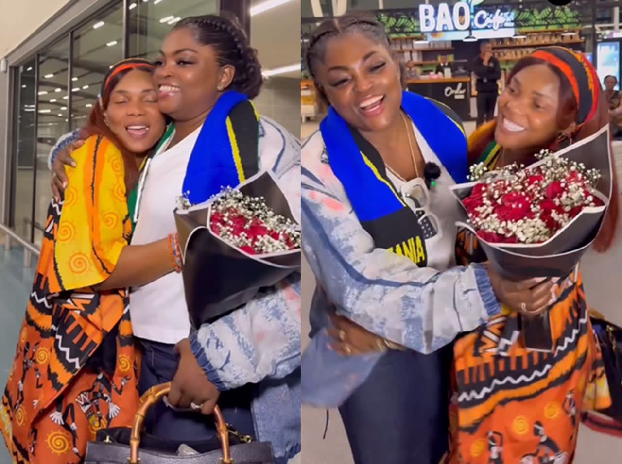 A Star-Studded Embrace: Iyabo Ojo’s Heartwarming Welcome for Funke Akindele in Tanzania at Daughter Priscilla’s Wedding Finale
