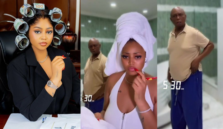 Regina Daniels Sparks Frenzy After Sharing Video of Ned Nwoko Peeing with Controversial Song About Killing One’s Husband