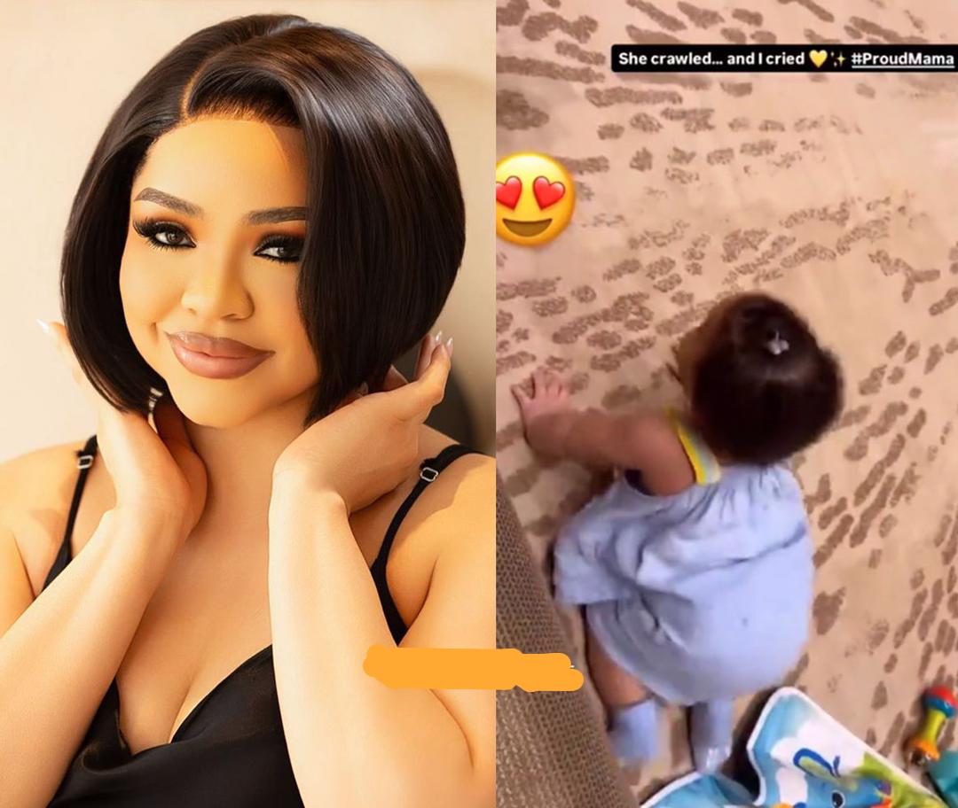 Tears of Joy: BBNaija Star Nengi Breaks Down After Witnessing Her Baby Girl’s First Crawl