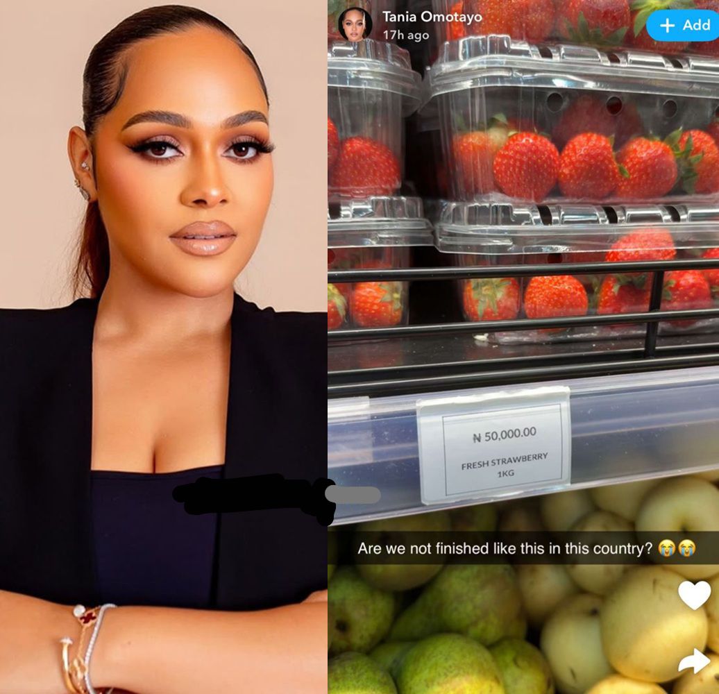 “Are We Not Finished Like This in This Country?” — Tania Omotayo Laments After Spotting ₦50,000 Strawberries at a Supermarket