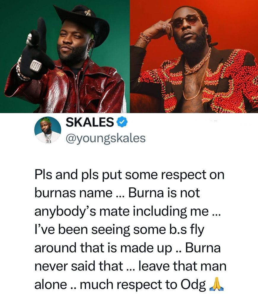 “Burna Is Not Anybody’s Mate—Including Me”: Skales Defends Burna Boy in Bold PSA Against False Claims