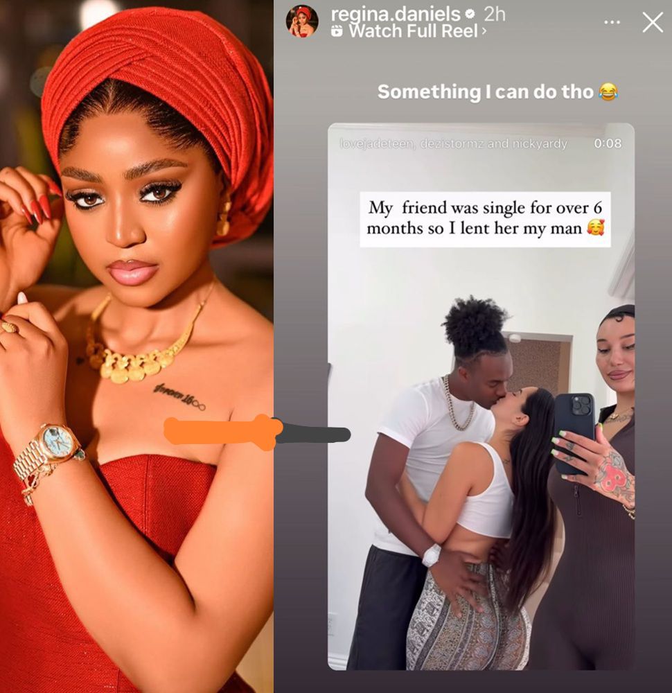 “Something I Can Do” – Regina Daniels Sparks Reactions as She Responds to Viral Video of Woman Sharing Her Man with Her Single Friend