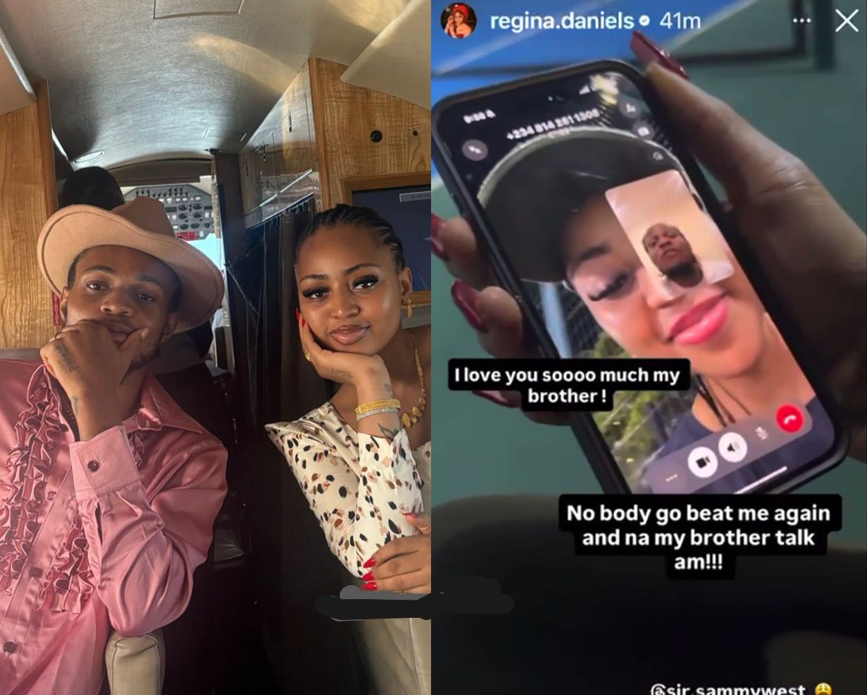 “I Go Go Prison Five Times for You” — Regina Daniels’ Brother Samuel Declares Fierce Loyalty to Sister After Regaining Freedom