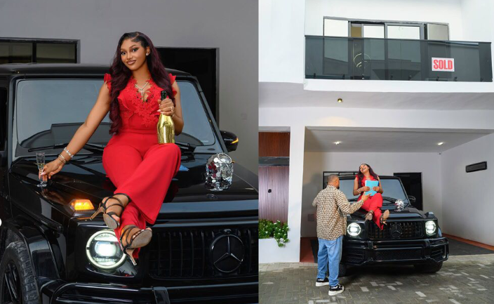 BBNaija’s Chomzy Overwhelmed With Emotion As Husband Surprises Her With a New House