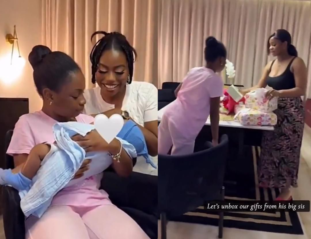 Sophia Momodu and Daughter Imade Melt Hearts as They Visit Priscilla Ojo and Her Newborn with Thoughtful Gifts