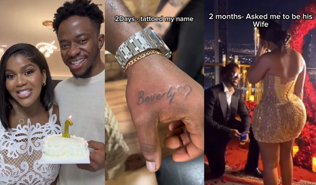 From Two Days of Dating to Forever: South African Influencer Shows Off Heartfelt Tattoo From Nigerian Husband on Their First Anniversary