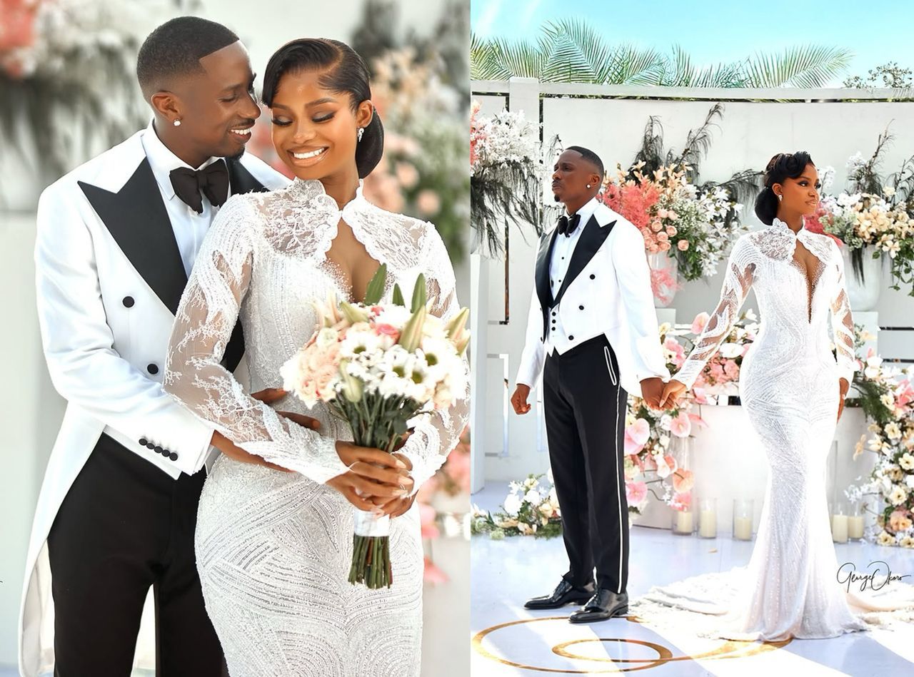 A Love Woven in Culture and Glamour: First Official Photos of Priscilla Ojo and Juma Jux’s Lavish White Wedding Leave Fans Breathless