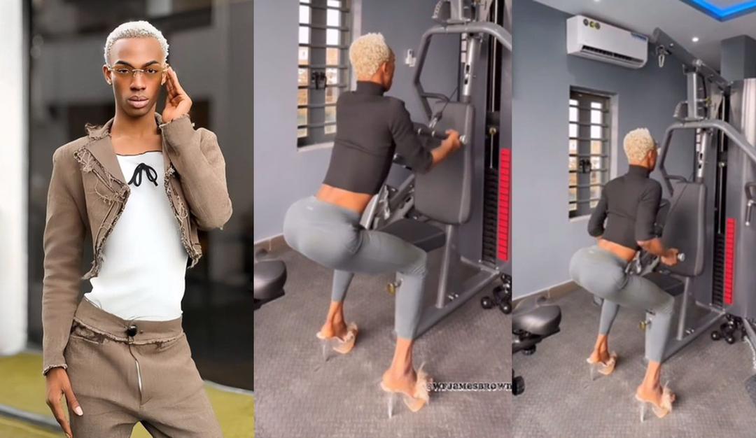 All Eyes on James Brown: Crossdresser Sparks Reactions with Daring Gym Outfit