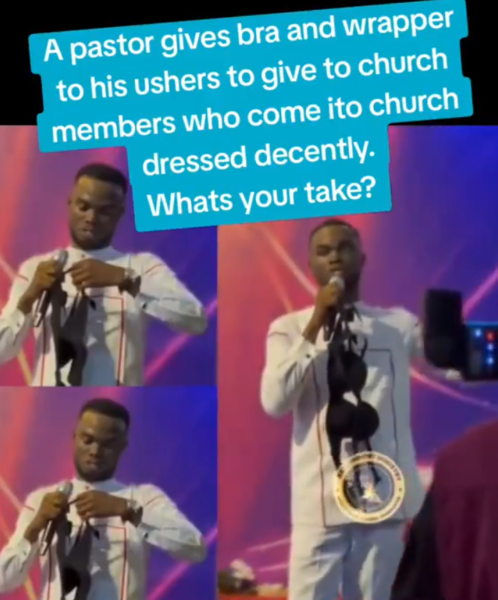 Nigerian Pastor Sparks Outrage as He Distributes Bras, Wrappers and Pyjamas in Church to Fight Indecent Dressing