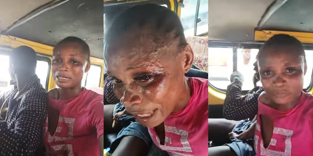 Danfo Driver in Tears After Passenger Assaults Her for Stopping Him from Stealing Bus Battery