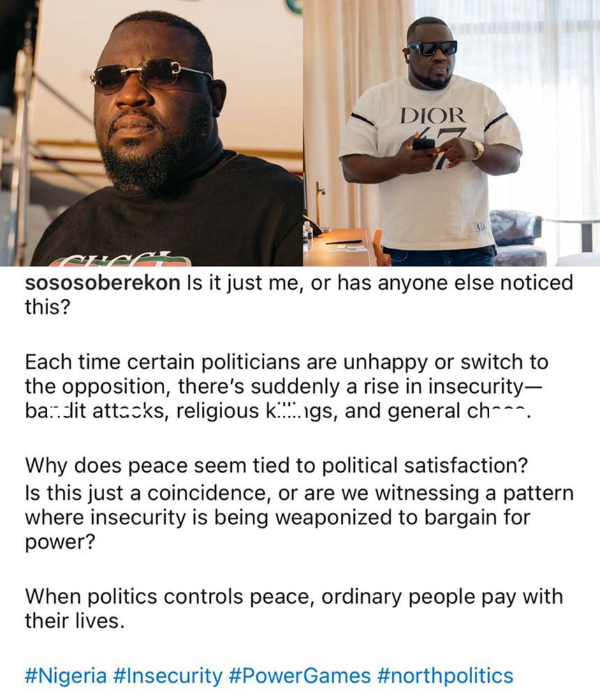 Soso Soberekon Sparks National Debate as He Links Nigeria’s Insecurity to Political Power Plays