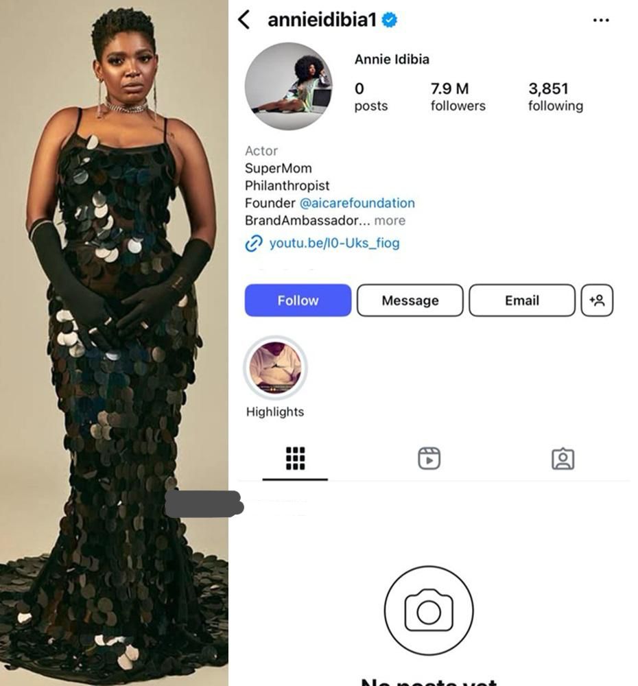Annie Idibia Deletes All Instagram Posts Following Separation from 2Baba