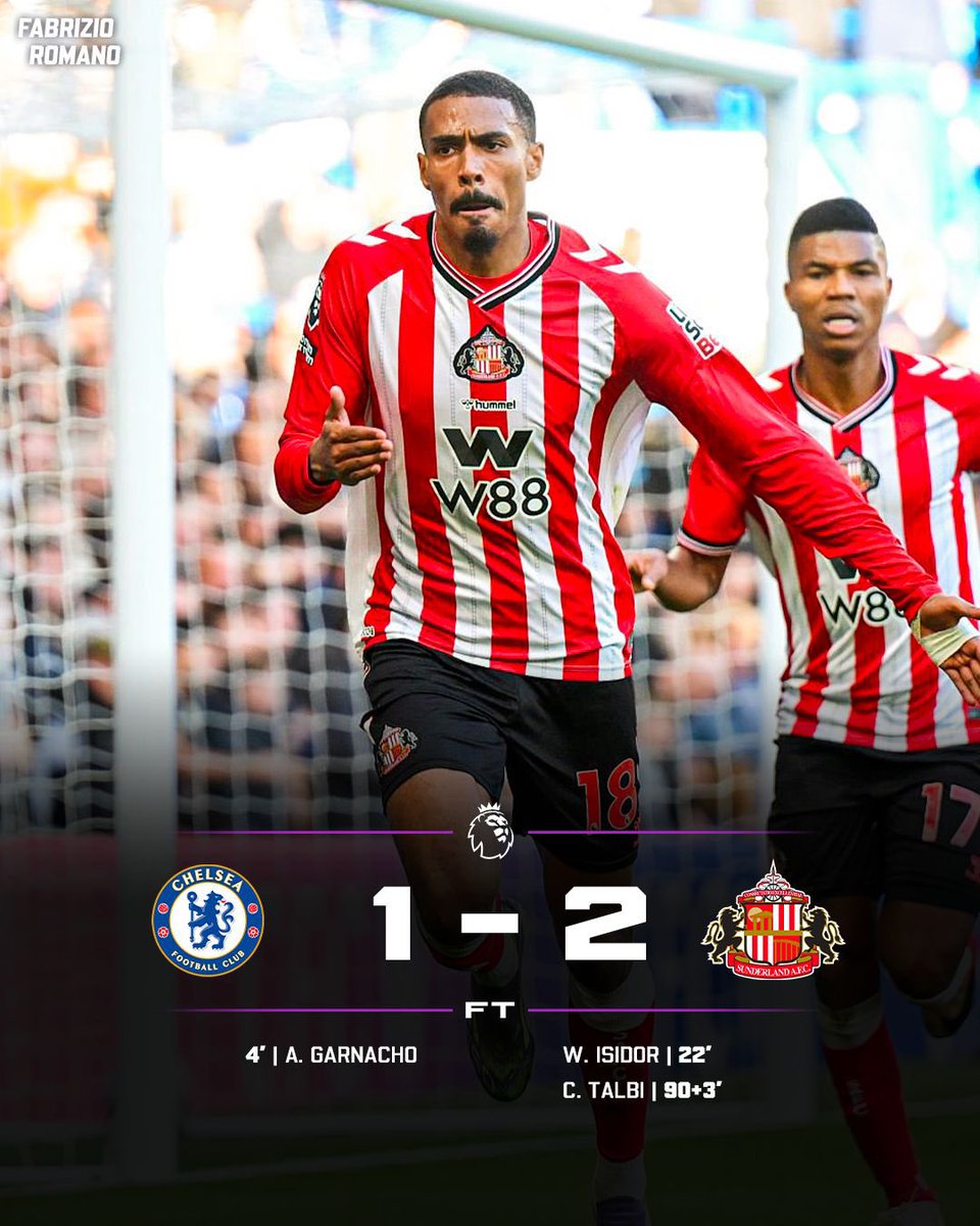 Sunderland shock Chelsea with last-minute winner at Stamford Bridge in stunning Premier League upset