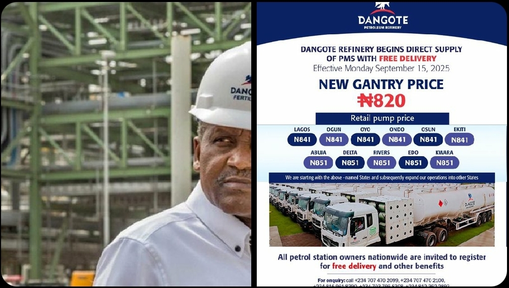 Dangote Refinery Slashes Petrol Prices to N841 as Free Delivery Begins September 15