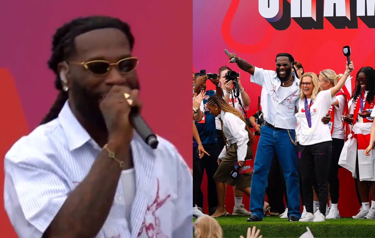 Royal Rhythm: Burna Boy Electrifies Buckingham Palace at England Lionesses’ Victory Party