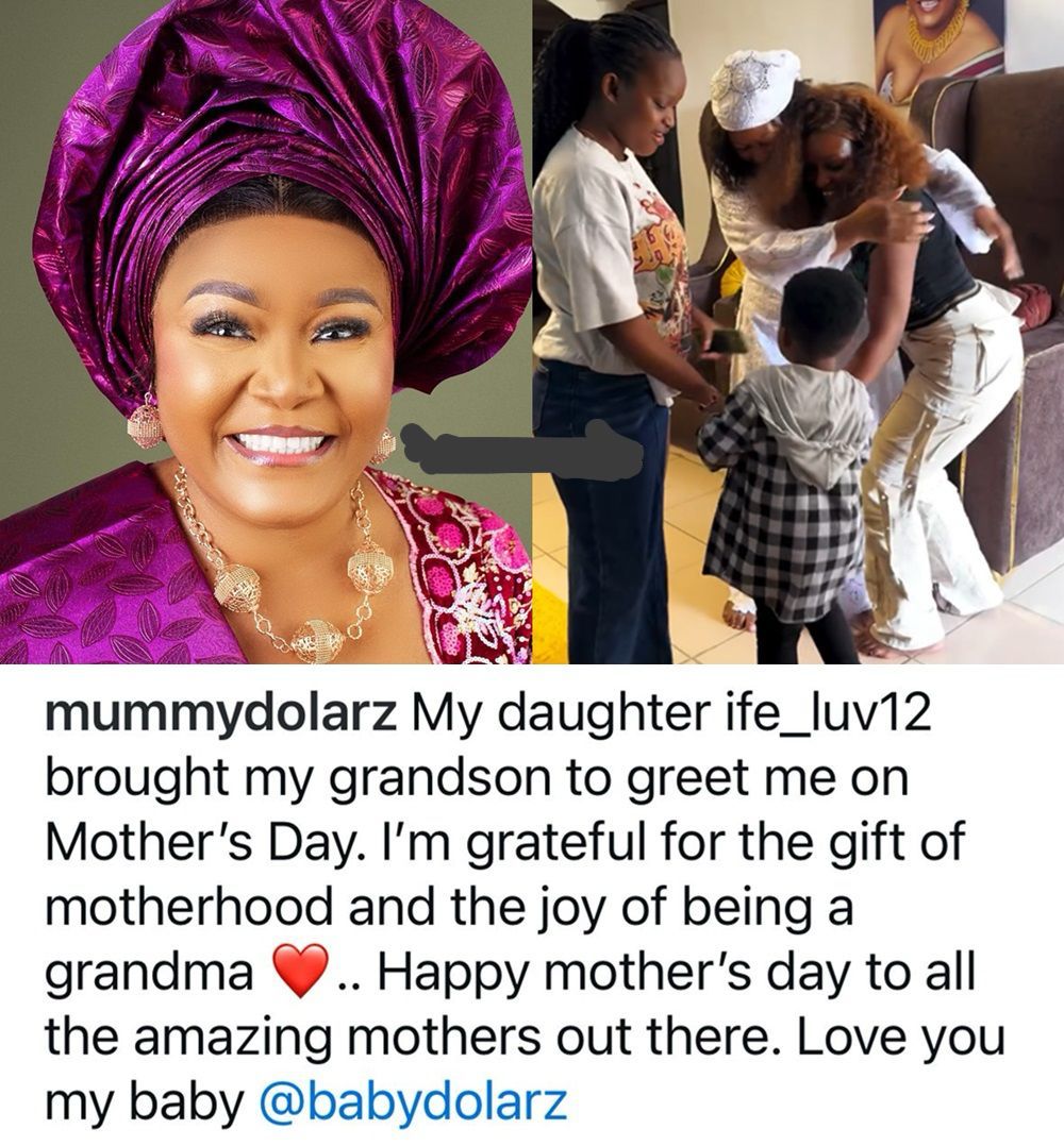 Oluwadolarz’s Mother Overjoyed as Daughter-in-Law IfeLuv Brings Grandson to Celebrate Mother’s Day