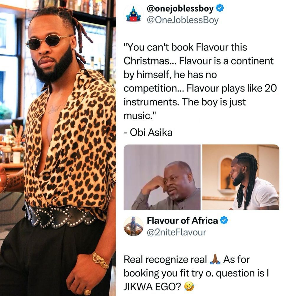 “I Jikwa Ego?” – Flavour Responds with Swagger to Obi Asika’s Praise and Booking Buzz
