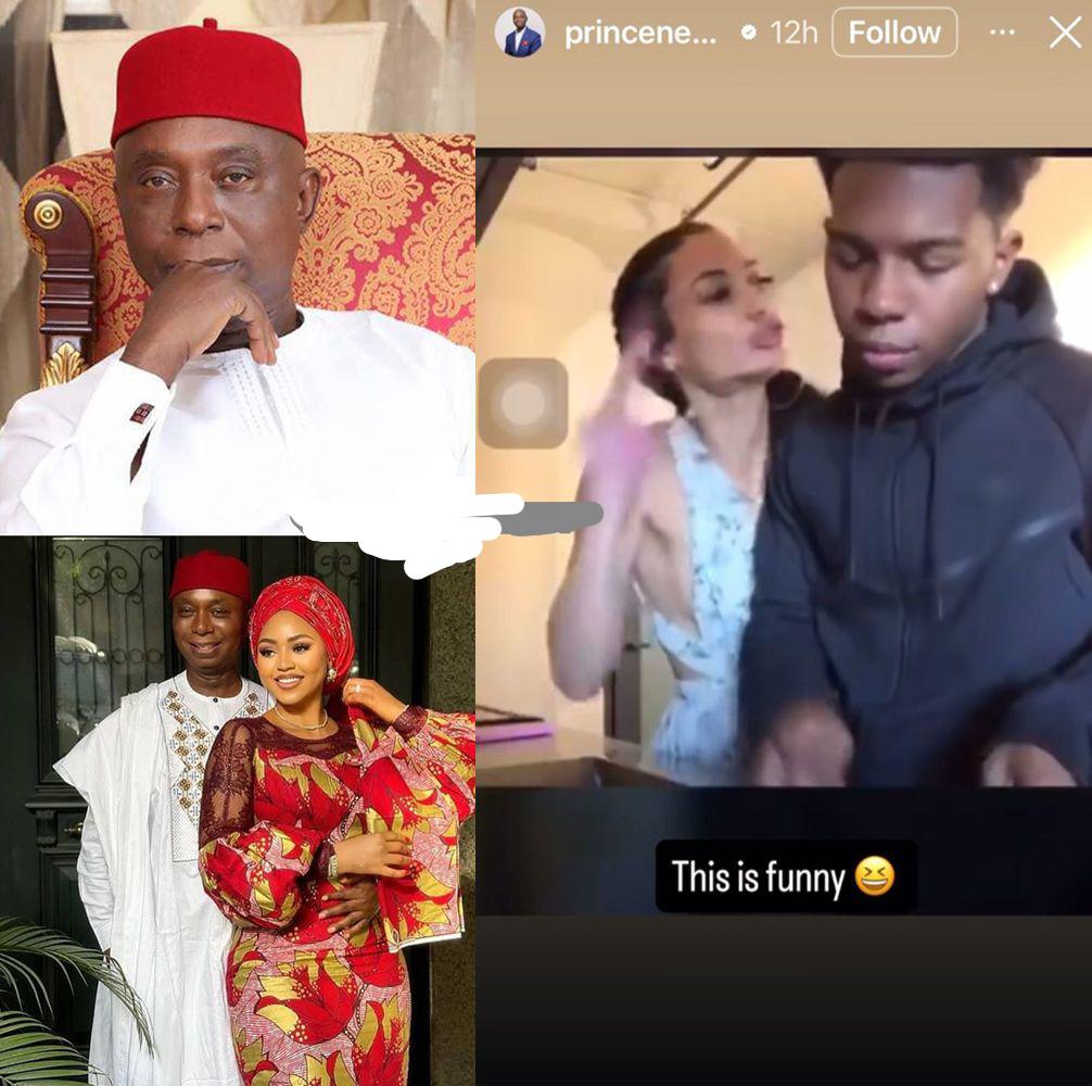 Ned Nwoko Drops Shocking Video of Woman Beating Her Man Amid Rumored Marital Crisis with Regina Daniels