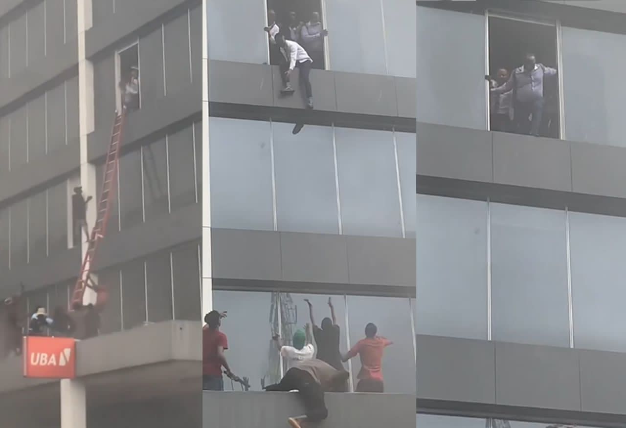 Panic in the Skies: Chaos as Fire Erupts at Popular Bank Tower in Lagos