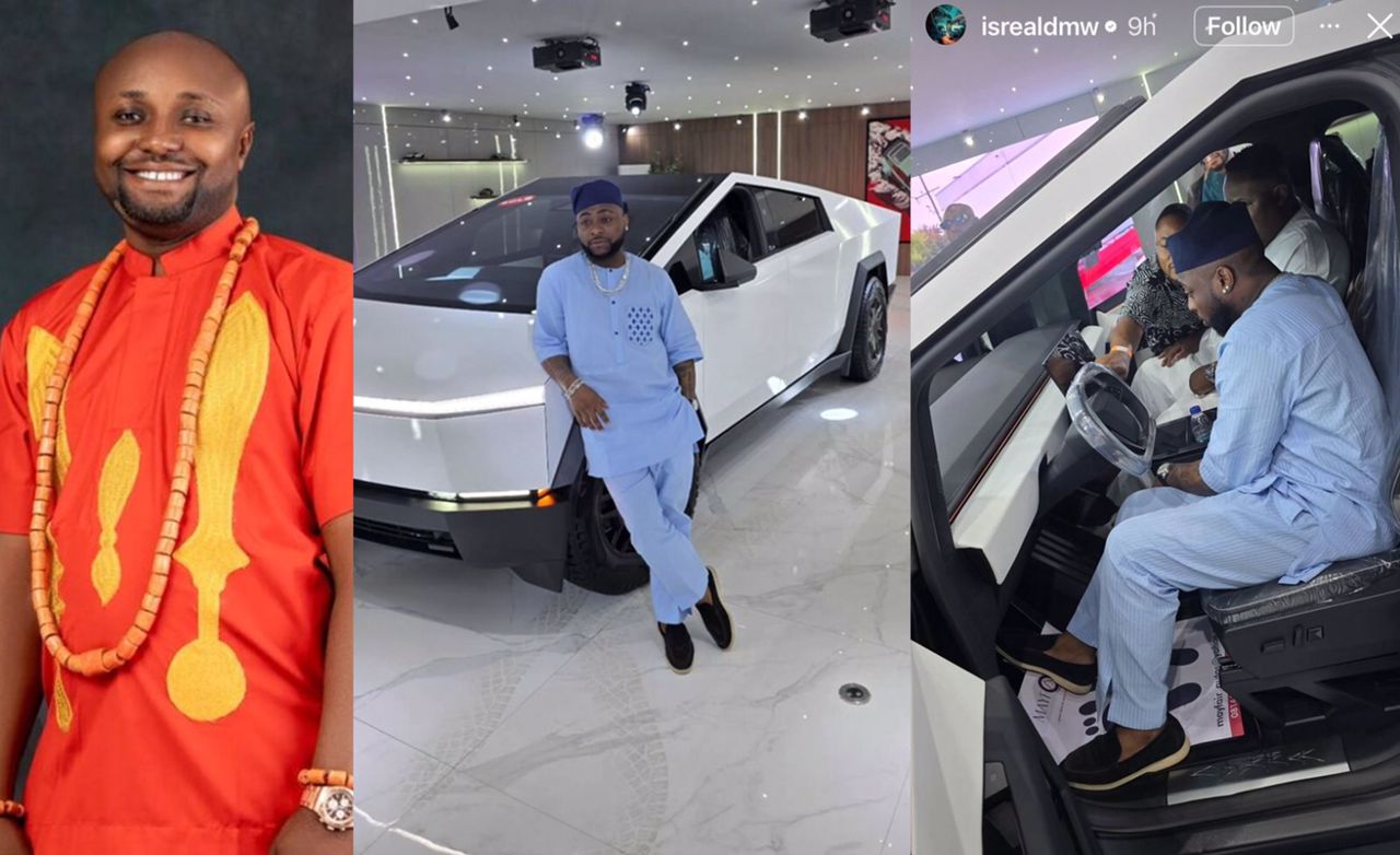 Electric Arrival: Davido’s Aide, Israel DMW, Celebrates Star’s New Tesla Cybertruck in Lagos