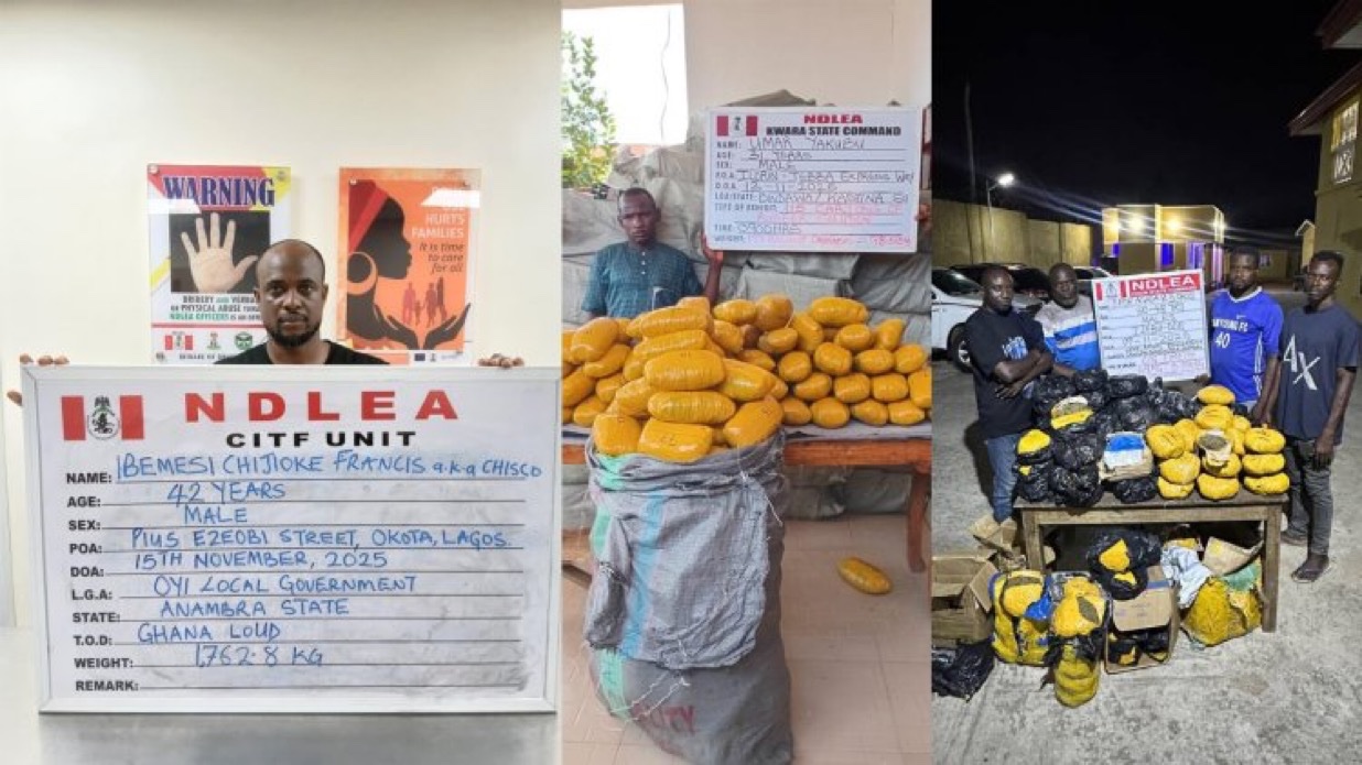 LAGOS SHOCKER: NDLEA ARRESTS HOTELIER FRANK IBEMESI, RECOVERS OVER 1.7 TONNES OF CANNABIS IN MASSIVE RAID